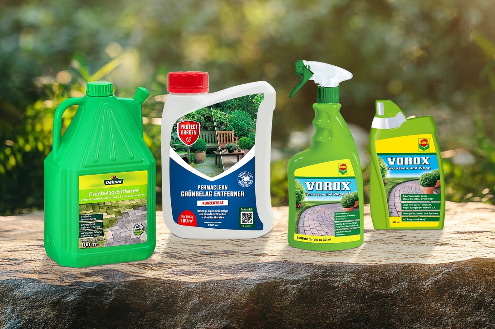 Frei verkäufliche Mittel gegen Grünbelag