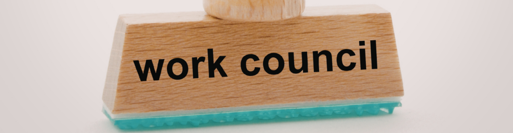 Ein Stempel mit dem Aufdruck work council