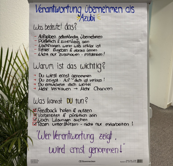 Auszubildende übernehmen Verantwortung und Engagement