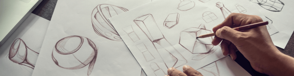 Zeichnungen von neuen Produkten