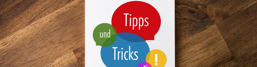 Sprechblasen mit Tipps und Tricks