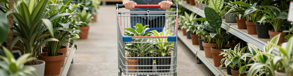 Einkaufswagen im Garten-Center