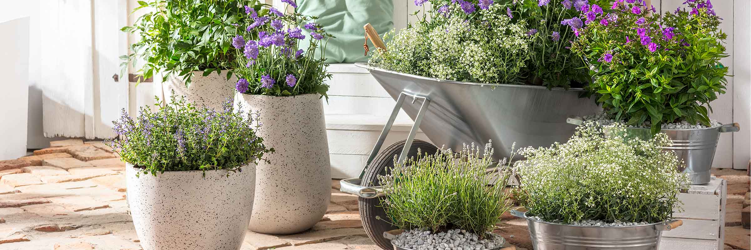 Rechteckiger Blumenkübel aus Verzinktem Stahl Silber Pflanztopf Garten Pflanzen 